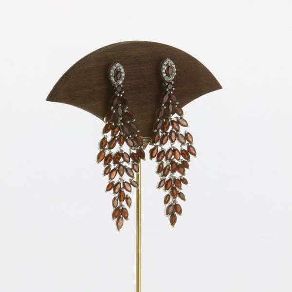 Boucle d'oreille - Grenat Leaf